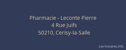 Pharmacie - Leconte Pierre