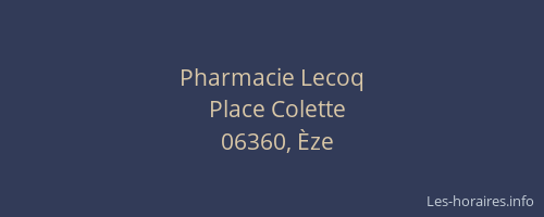 Pharmacie Lecoq