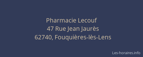 Pharmacie Lecouf