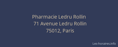 Pharmacie Ledru Rollin