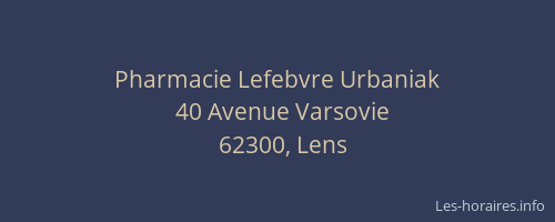 Pharmacie Lefebvre Urbaniak
