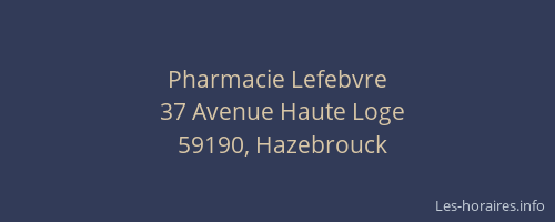 Pharmacie Lefebvre