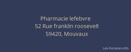 Pharmacie lefebvre
