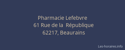 Pharmacie Lefebvre