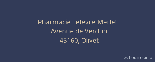 Pharmacie Lefèvre-Merlet
