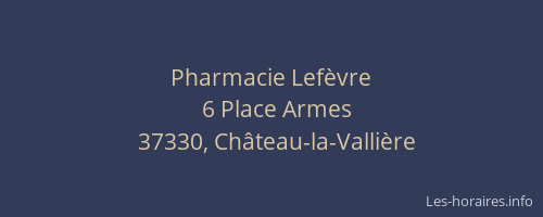 Pharmacie Lef&egrave;vre