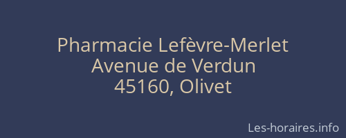 Pharmacie Lefèvre-Merlet