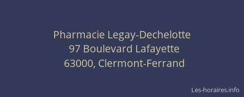Pharmacie Legay-Dechelotte