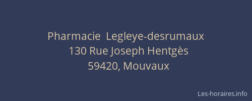Pharmacie  Legleye-desrumaux