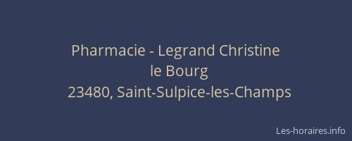 Pharmacie - Legrand Christine