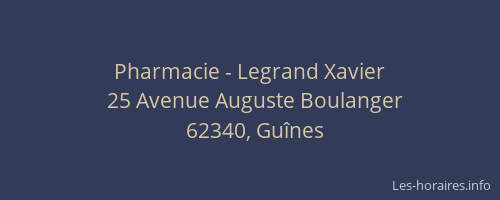 Pharmacie - Legrand Xavier