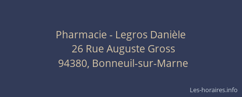 Pharmacie - Legros Danièle