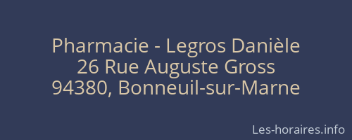 Pharmacie - Legros Danièle