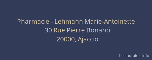 Pharmacie - Lehmann Marie-Antoinette