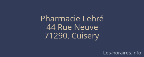 Pharmacie Lehré