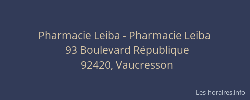 Pharmacie Leiba - Pharmacie Leiba