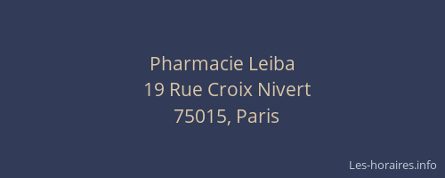 Pharmacie Leiba