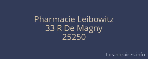 Pharmacie Leibowitz