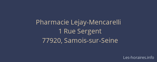 Pharmacie Lejay-Mencarelli