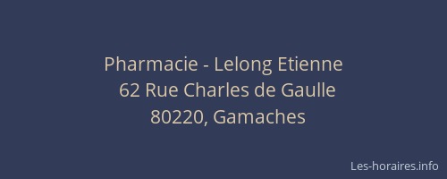 Pharmacie - Lelong Etienne