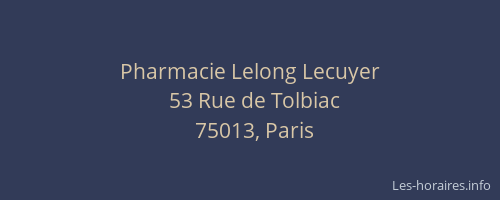 Pharmacie Lelong Lecuyer