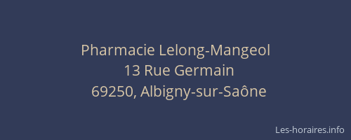 Pharmacie Lelong-Mangeol