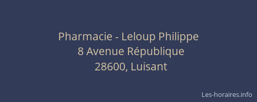 Pharmacie - Leloup Philippe