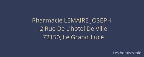 Pharmacie LEMAIRE JOSEPH