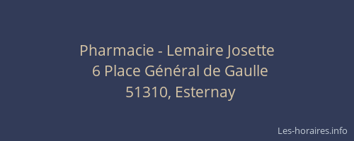 Pharmacie - Lemaire Josette