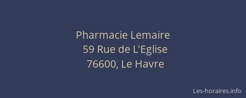 Pharmacie Lemaire