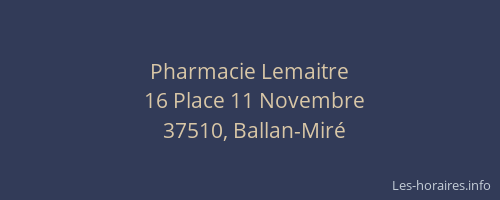 Pharmacie Lemaitre