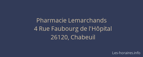 Pharmacie Lemarchands