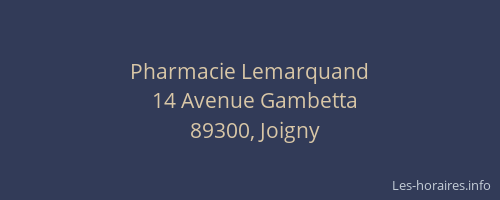 Pharmacie Lemarquand