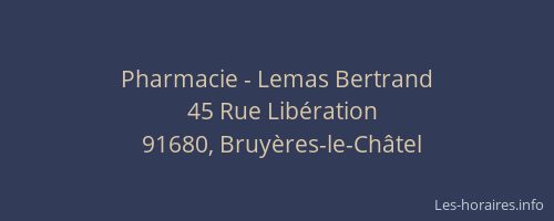 Pharmacie - Lemas Bertrand