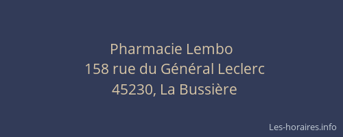 Pharmacie Lembo