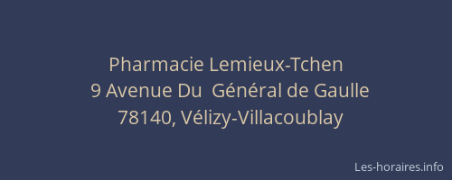 Pharmacie Lemieux-Tchen