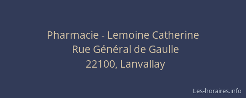 Pharmacie - Lemoine Catherine