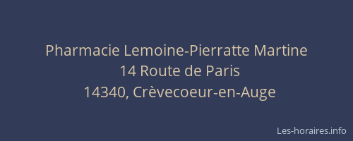 Pharmacie Lemoine-Pierratte Martine