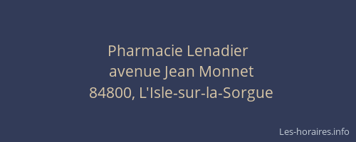 Pharmacie Lenadier
