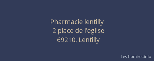 Pharmacie lentilly
