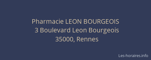 Pharmacie LEON BOURGEOIS
