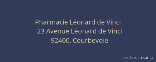Pharmacie Léonard de Vinci