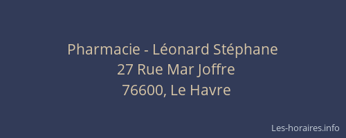 Pharmacie - Léonard Stéphane