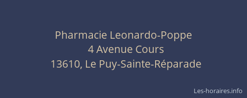 Pharmacie Leonardo-Poppe