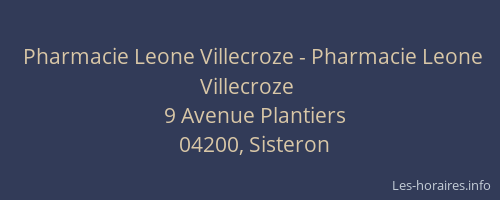 Pharmacie Leone Villecroze - Pharmacie Leone Villecroze