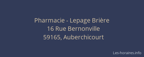 Pharmacie - Lepage Brière