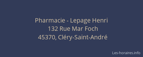 Pharmacie - Lepage Henri