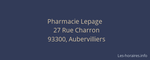 Pharmacie Lepage