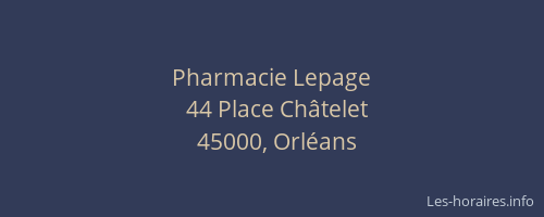 Pharmacie Lepage