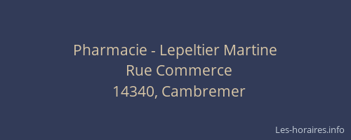 Pharmacie - Lepeltier Martine